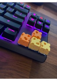 Resim Peynir Temalı Keycap Seti 4 Lü Mekanik Rgb Klavye Uyumlu Renk 