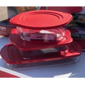 Resim Paşabahçe Kırmızı Kapaklı Borcam Seti 3'lü 