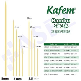 Resim Kafem Bambu Çöp Şiş 15 cm 100 Lü X 10 Paket 