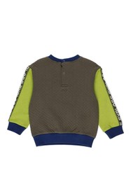 Resim Panço Erkek Bebek Kapitone Görünümlü Şerit Detaylı Sweatshirt 