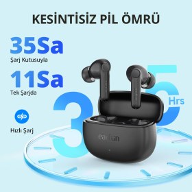 Resim Earfun Earbuds Air Life Bluetooth Kulakiçi Kulaklık - Bluetooth 5.4 - 35 Saate Kadar Kullanım Süresi - Siyah (Earfun Türkiye Garantili) 