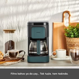 Resim Karaca Just Coffee Aroma 2 In 1 Filtre Kahve ve Çay Demleme Makinesi Pine Green 