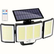 Resim 1/2 adet Güneş Işıkları Dış Mekan, Hareket Sensörlü Işıklar, 348 LED'li Veranda ve Bahçe Işıkları, Uzaktan Kumandalı Duvar Işığı, IP65, 3 Başlıklı Güvenlik Sel Işıkları, 270° Geniş Açılı Duvar Lambası, 3 Mod, Bahçe Yolu Garaj, Sokak Lambası için. 