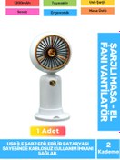 Resim Carlburn Sessiz 2 Kademeli Hafif Kablosuz 1200mAh Pervaneli Taşınabilir Usb Şarjlı Masa El Fanı Vantilatör 