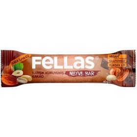 Resim FELLAS Karışık Kuruyemişli Kakaolu Meyve Bar 40 Gr 