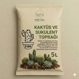 Resim Bade Shop Kaktüs ve Sukulent Toprağı 5 Litre - Pomza, Perlit, Sphagnum Torf ve Leonardit Karışımlı 