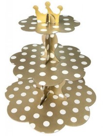 Resim Cup Cake Standı Puantiyeli Karton Altın Pk:1 +3 