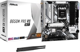 Resim Asrock B650M Pro RS WIFI 7200MHz DDR5 Soket AM5 M.2 USB 3.2 HDMI mATX Anakart 