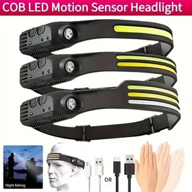 Resim LED Baş Feneri, Hareket Sensörlü & Çift COB USB-C Hızlı Şarj, 5 Parlaklık Seviyesi, Manyetik Taban | Garaj Tamiratı, Bebek Bakımı, Tatil Dekoru ve Hediye Paketleme için Eller Serbest Işık, Eller Serbest Aydınlatma,Hafif Tasarım,Ayarlanabilir Kafa Lambası,Dayanıklı İnşaat,Uzun ömürlü Işık,Hareketle Aktifleşen Işık,Ayarlanabilir Far,Hediye Paketleme Kağıtları,Tatil Dekorasyoncuları 