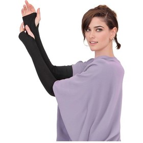 Resim Sonbaharmoda Parmak Geçmeli Penye Esnek Likralı Kolluk 1 Çift Siyah Unisex Siyah 