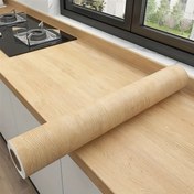 Resim PVC Ahşap Desenli Laminat Rulo - Kendinden Yapışkan, Yağ Geçirmez, Mutfak Tezgahları, Dolaplar, Masalar ve Daha Fazlası için Kolay Montaj - DIY Ev Dekoru, Mutfak Tezgahı Dekoru, Ahşap Desenli Dokusu için Ideal Malzeme 