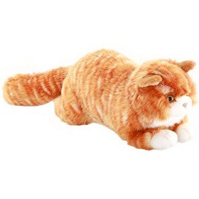 Resim Animals Of The World 34 CM Yatan Kahverengi Tekir Kedi Peluş Oyuncak ANM/20894 