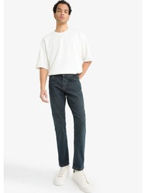 Resim Defacto Pedro Slim Fit Dar Kalıp Normal Bel Dar Paça Jean Pantolon G1266ax25aunm83 İndigo 