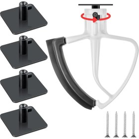 Resim Kitchenaid Için Stand Mixer Ek Tutucuları 4.5-5qt Mikser Ekleri Esnek Kenar Çırpıcı Aksesuarları (Yurt Dışından) 