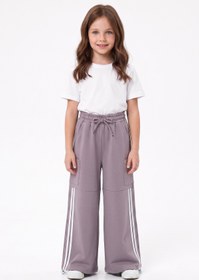 Resim Fulla Moda Beli Lastikli Çizgili Paçası Stoperli Kız Çocuk Eşofman Altı 