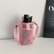 Resim Mineral Su İçecekleri için Taşınabilir Su Şişesi Çantası, Basit Dış Mekan Matara Tutucu, Tırmanış Crossbody Bardak Kılıfı Seyahat Gereci Mesh 