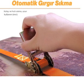 Resim NZB Spanzet Sonsuz Gırgır Yük Gerdirme Halatı Eşya Sabitleme Sapan 3 Metre Yük Taşıma Kamyoncu İpi 