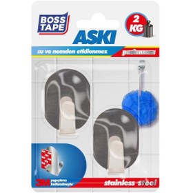 Resim Boss Tape Paslanmaz Çelik Gövde Inox 2'li Banyo Mutfak Duvar Askısı 