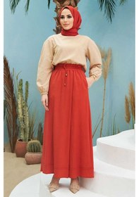 Resim 1155-Acelina Pantolon Etek Kiremit Çok Renkli 