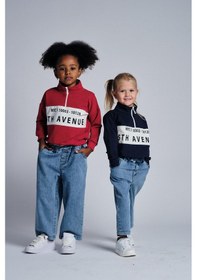 Resim Miababy Dik Yaka Sweat Denim Pantolon Takım Lacivert 