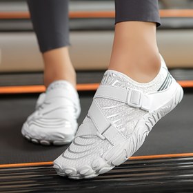 Resim Plaj, Havuz & Yoga için Hızlı Kuruyan Su Ayakkabıları - Hafif, Nefes Alabilen Kumaş ve Kauçuk Taban, Ayarlanabilir Toka Kayışı, Erkek ve Kadınlar için Her Mevsim Dış Mekan Spor Ayakkabısı, Beyaz, Plaj Ayakkabısı 