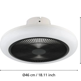 Resim Eglo 35139 "kostrena" 45,5 cm Çapında Abs Tavan Vantilatörü Ac Motor 