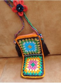 Resim drt tasarım Kadın Tığ Işi Fermuarlı Telefon Çantası DRT-SH-0151 