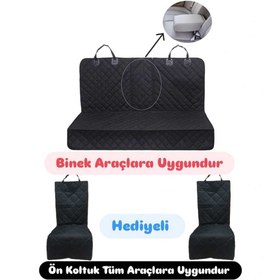Resim Markaflex 3lü Araba Oto Araç Koltuk Kılıfı | Ön ve Arka Koltuk Örtüsü |Köpek Yatağı Evcil Hayvan Bagaj Havuzu 