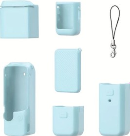 Resim Willowhaven Djı Pocket 3 İçin 6 Parça Silikon Kılıf Tam Koruma Çizilmeye Dayanıklı Sky Blue Set 