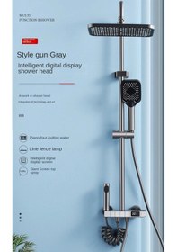 Resim Bilteknik Piyano Tuşlu Duş Seti Dijital Led Göstergeli Ve Led Işıklı Banyo Batarya Robot Duş Seti Diğer 