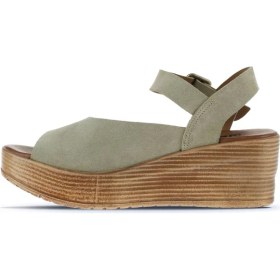 Resim Bueno Shoes Yeşil Alf Süet Kadın Dolgu Topuklu Sandalet 01WA4704 01WA4704 