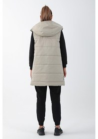 Resim Maraton Sportswear Comfort Kadın Kapşonlu Kolsuz Basic Gümüş Gri Yelek 21402-gümüş Gri Gümüş 