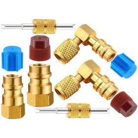 Resim Ulzyvf R12'den R134a'ya Ac Adaptör Seti - Hızlı Bağlantı Vanalı 90 Portlu Dönüşüm Kiti Yüksek/düşük Basınç 