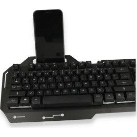 Resim Konfulon V1 RGB Işıklı Metal Yüzey Türkçe Q Kablolu Gaming Klavye 