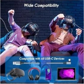 Resim Vr5 Usb3.2 Oculus 3/2/1 Pico 4 Aksesuarları ve Pc/steam Vr, 5gbps Yüksek Hızlı Pc Veri Aktarımı, Vr Kulaklık, Oyun Bilgisayarı, Sanal Gerçeklik Gözlüğü Uyumlu 5 Metre 