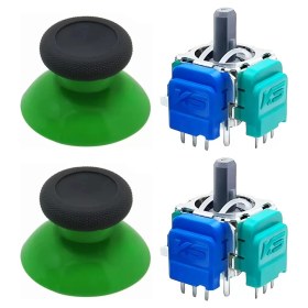 Resim Pop Konsol Xbox One Motor Manyetik Analog 2+2 Set Yeşil Topuz Hall Sensör Joystick Yedek Parça 