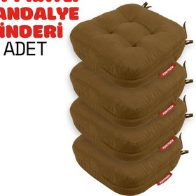 Resim Xpermate 4'lü Çift Kat Sandalye Minderi 42x42x8 Kahverengi 