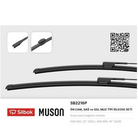 Resim Sılbak Silecek Süpürgesi 550/400mm Muz Tipi Dokker 05/15-lodgy. Stepway 05/15-express 0 IS00-SILBAK SB2216P 