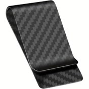 Resim Smartcarbon Gerçek Karbon Lifli Erkekler için Para Klipsi, İnce Ön Cep Cüzdanı 50 Banknot'a Kadar, Hediye İçin Minimalist Erkek Cüzdanı 