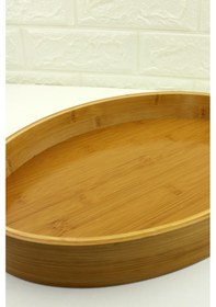 Resim Bambu Tepsi Oval Servis Sunum Tepsi 36 26cm 