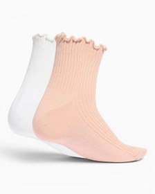 Resim Ruffle 2-Pack Çorap - Blush Pink/White / M 