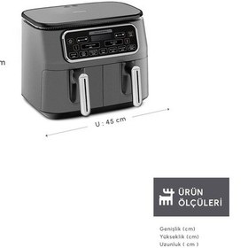 Resim Karaca Air Pro Cook Duo Köz Xxxl 8 Kişilik Airfryer 4 + 4 L 