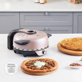 Resim Karaca Gastro 10 in 1 Pizza Lahmacun ve Tandır Ekmeği Makinesi Biodiamond Rosegold 