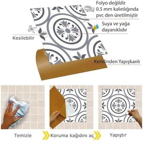 Resim Tink Kendinden Yapışkanlı Geometrik 03 Desenli PVC Karo 30x30 cm (4 Adet / 0,36 m²) 