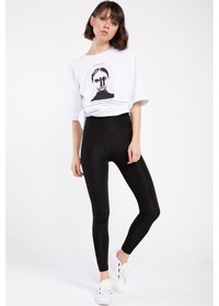 Resim Bel Lastıklı Dısko Tayt SiYAH 