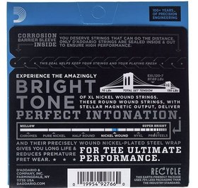Resim D'Addario EXL120-7 XL Nickel 7 Telli Elektro Gitar Teli - Super Light (9-54) 