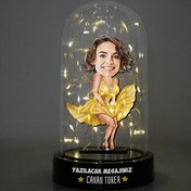 Resim Marilyn Monroe Tasarım Karikatürlü Işıklı Fanus Biblo 