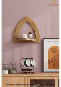 Resim Ahşap Dekoratif Duvar Rafı 3 Lü Set Mts-196 Kahverengi 