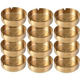 Resim Xuweiwei 12 Parça Metal Kül Tablası Golden Rüzgar Geçirmez İç Ve Dış Mekan 