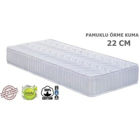 Resim 60 x 120 Pooly Ortopedik Yaylı Yatak Pamuklu Kumaş Bebek Yatağı 